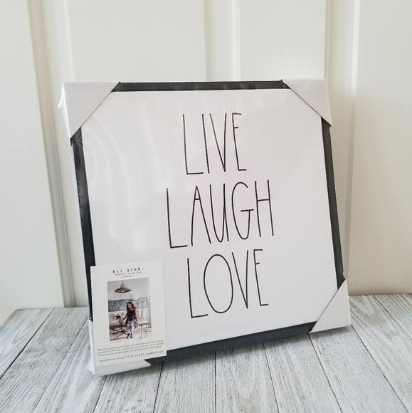 Rae Dunn Other - Rae Dunn LIVE LAUGH LOVE Black Wood Frame Canvas